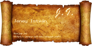 Jeney István névjegykártya